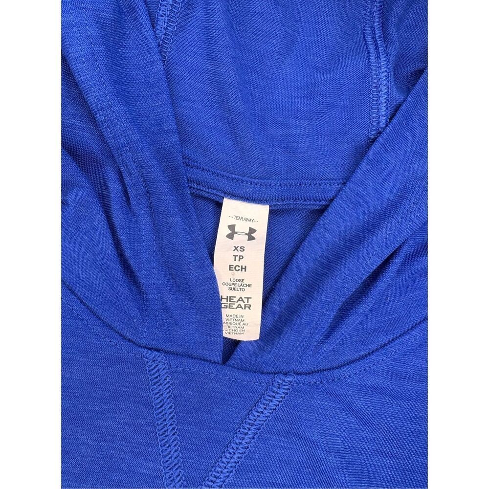 Under Armour Breathe sleeveless hoodie in royal blue - XS - Picture 3 of 8